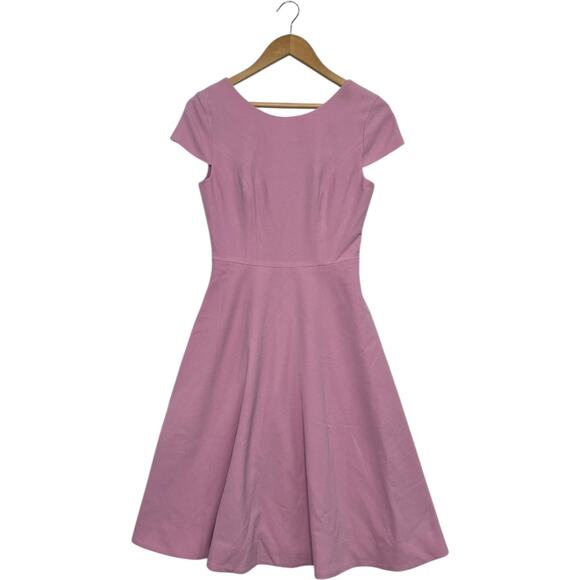 Dress The Population Livia Dress Womens Small Pink Midi Cap Sleeve Fit Flare - Picture 2 of 16